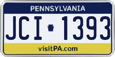 PA license plate JCI1393