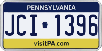 PA license plate JCI1396