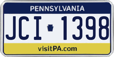 PA license plate JCI1398