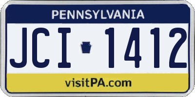 PA license plate JCI1412