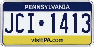 PA license plate JCI1413