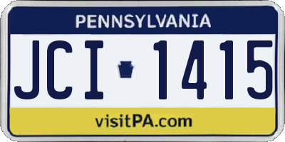 PA license plate JCI1415