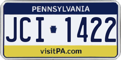 PA license plate JCI1422