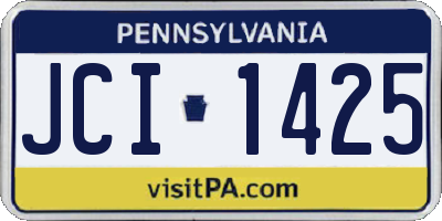 PA license plate JCI1425