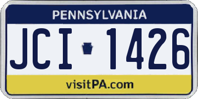 PA license plate JCI1426
