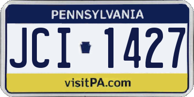 PA license plate JCI1427