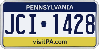 PA license plate JCI1428