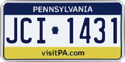 PA license plate JCI1431