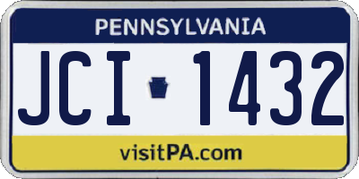 PA license plate JCI1432