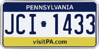 PA license plate JCI1433