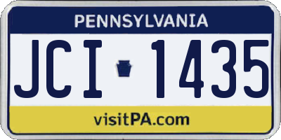 PA license plate JCI1435