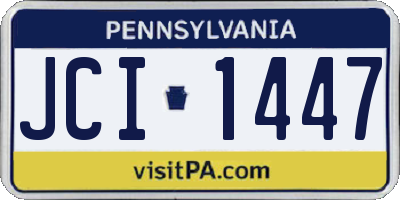 PA license plate JCI1447