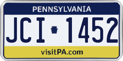 PA license plate JCI1452