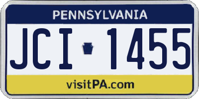 PA license plate JCI1455