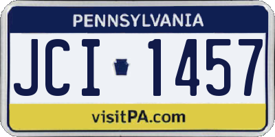 PA license plate JCI1457