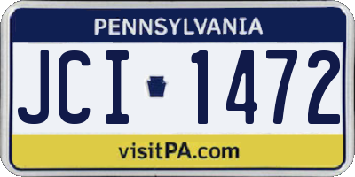 PA license plate JCI1472
