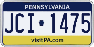 PA license plate JCI1475