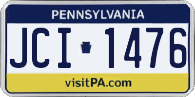 PA license plate JCI1476