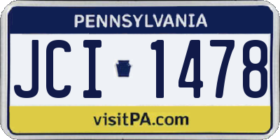 PA license plate JCI1478