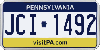 PA license plate JCI1492