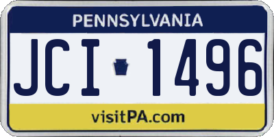 PA license plate JCI1496