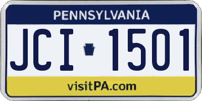 PA license plate JCI1501