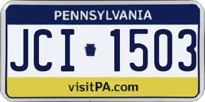 PA license plate JCI1503