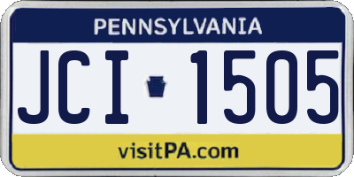 PA license plate JCI1505