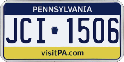 PA license plate JCI1506
