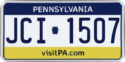 PA license plate JCI1507