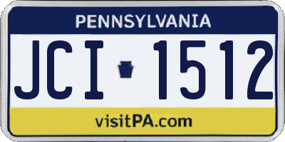 PA license plate JCI1512