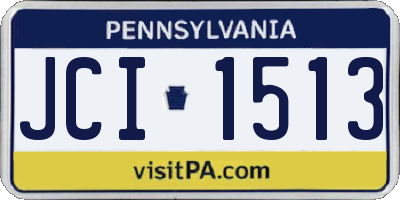 PA license plate JCI1513