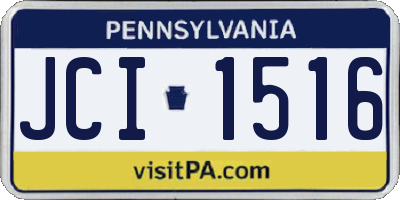 PA license plate JCI1516