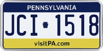 PA license plate JCI1518