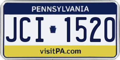 PA license plate JCI1520