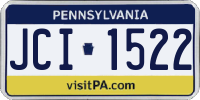 PA license plate JCI1522