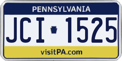 PA license plate JCI1525