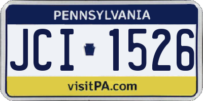 PA license plate JCI1526