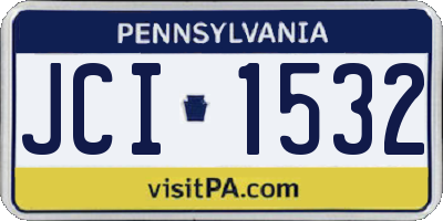 PA license plate JCI1532