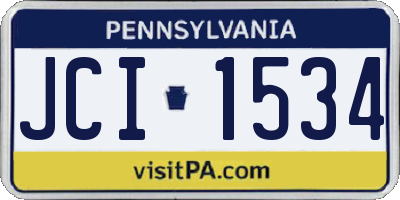 PA license plate JCI1534