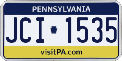 PA license plate JCI1535