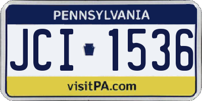 PA license plate JCI1536