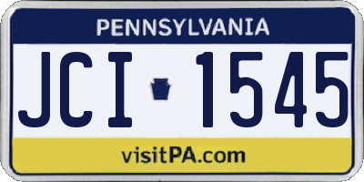 PA license plate JCI1545