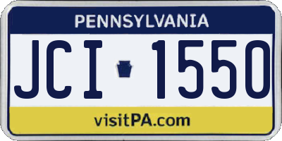 PA license plate JCI1550
