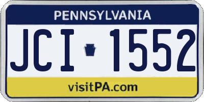 PA license plate JCI1552