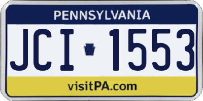 PA license plate JCI1553