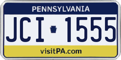 PA license plate JCI1555