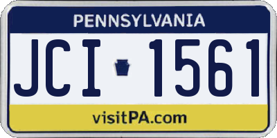 PA license plate JCI1561