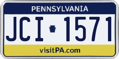 PA license plate JCI1571