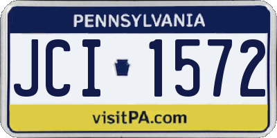 PA license plate JCI1572